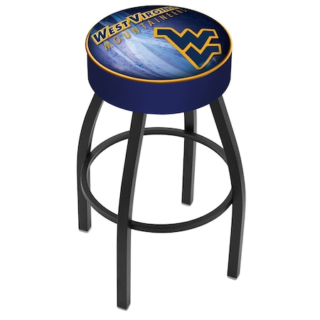 Holland Bar Stool Co 25" 4" West Virginia Cushion Seat, Blk Wrinkle Base Swivel Bar Stool L8B125WestVA-D2